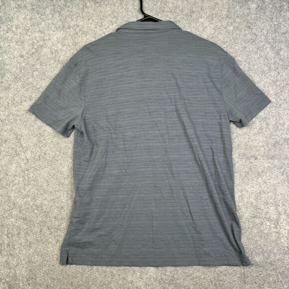 John Varvatos Polo Shirt Mens Large Gray Textured Short Sleeve - Picture 8 of 8